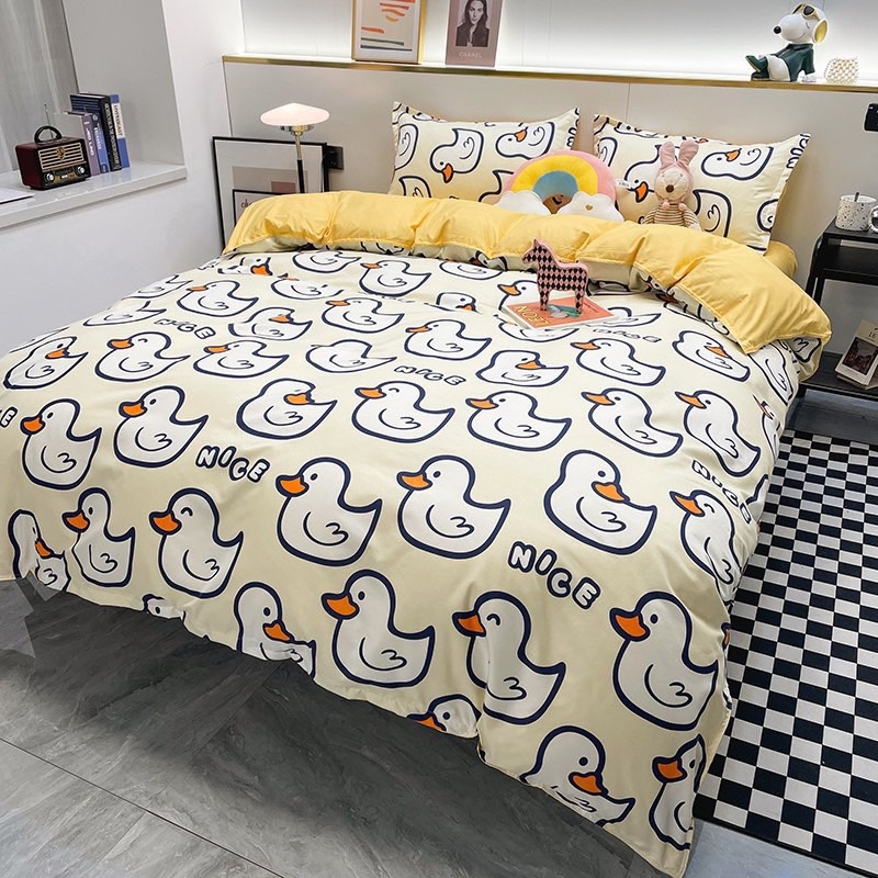 [ 15 Mẫu ] Set Bộ Vỏ Chăn Ga Cotton Poly Hoạt Hình Dễ Thương, Chất Liệu Vải Đanh Mát -shinbedding