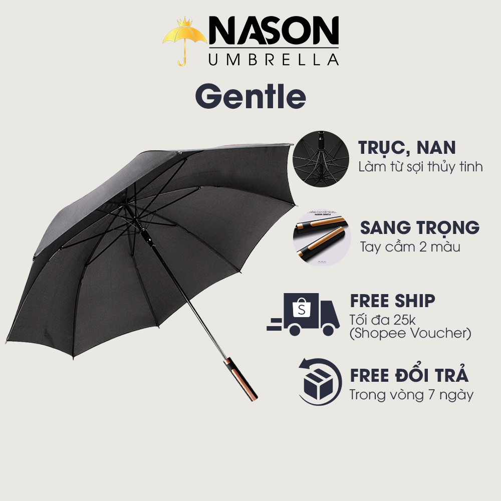 Ô dù Golf cao cấp tán rộng 27 inch Tay cầm thời trang độc quyền Nason Umbrella Khung sợi thủy tinh chống lật bền bỉ