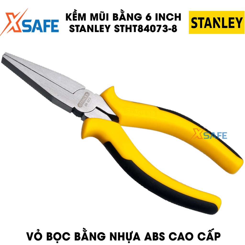 Kềm mũi bằng 6 INCH STANLEY STHT84073-8 gia công thép carbon Kìm Stanley nhỏ gọn vừa tay, chịu lực chịu nhiệt tốt