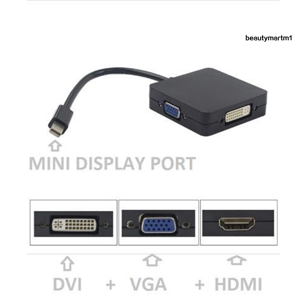 Cáp Chuyển Đổi 3 Trong 1 Từ Cổng Dp Thunderbolt Sang Dvi Vga Hdmi-Compatible Cho Macbook