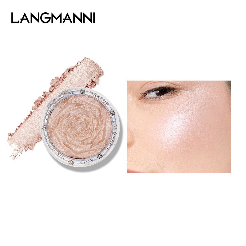 (Hàng Mới Về) Phấn Bắt Sáng Đơn Sắc Độ Bóng Cao Langmanni | BigBuy360 - bigbuy360.vn