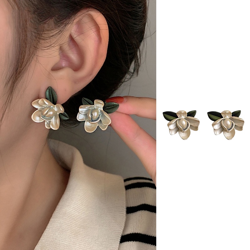 Khuyên tai thiết kế mặt hoa nhỏ phong cách vintage thanh lịch thời trang