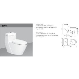 Bồn cầu liền khối Hảo Cảnh HC 1001