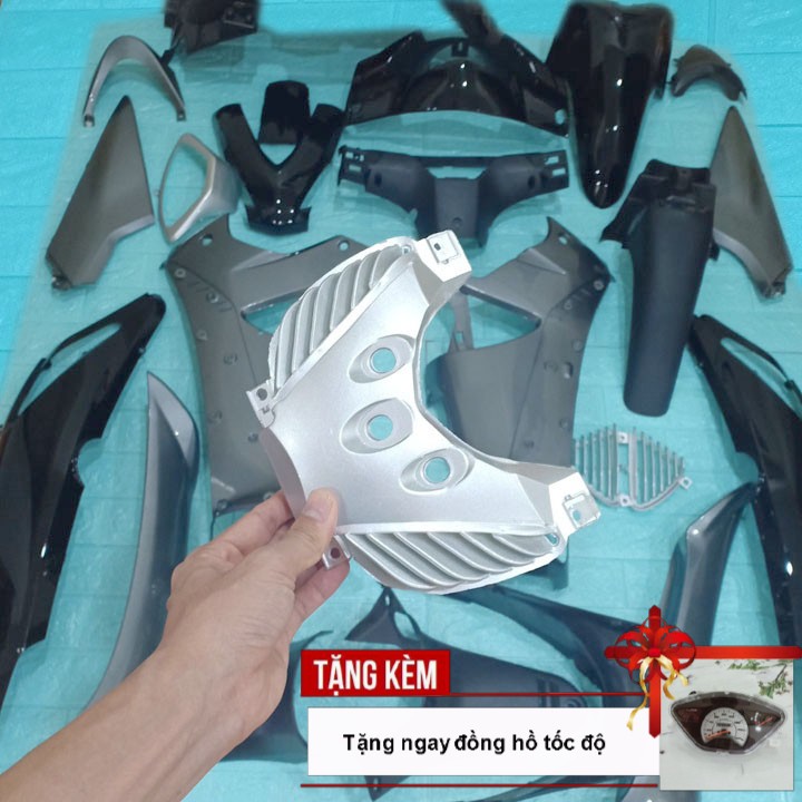 Dàn áo xe Future Neo màu ĐEN PHANH CƠ , nhựa ABS nguyên sinh - Tặng đồng hồ cơ gắn xe máy