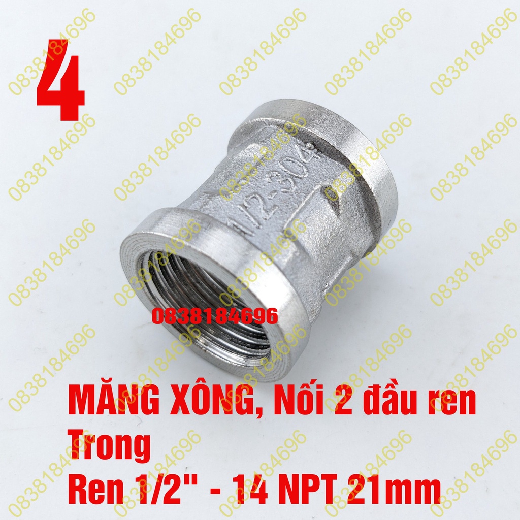 NỐI HAI ĐẦU RĂNG NGOÀI PHI 21 INOX NK05