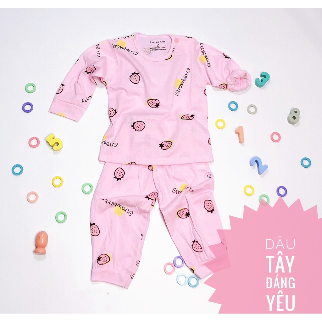 Bộ quần áo thông hơi cotton dài tay cho bé