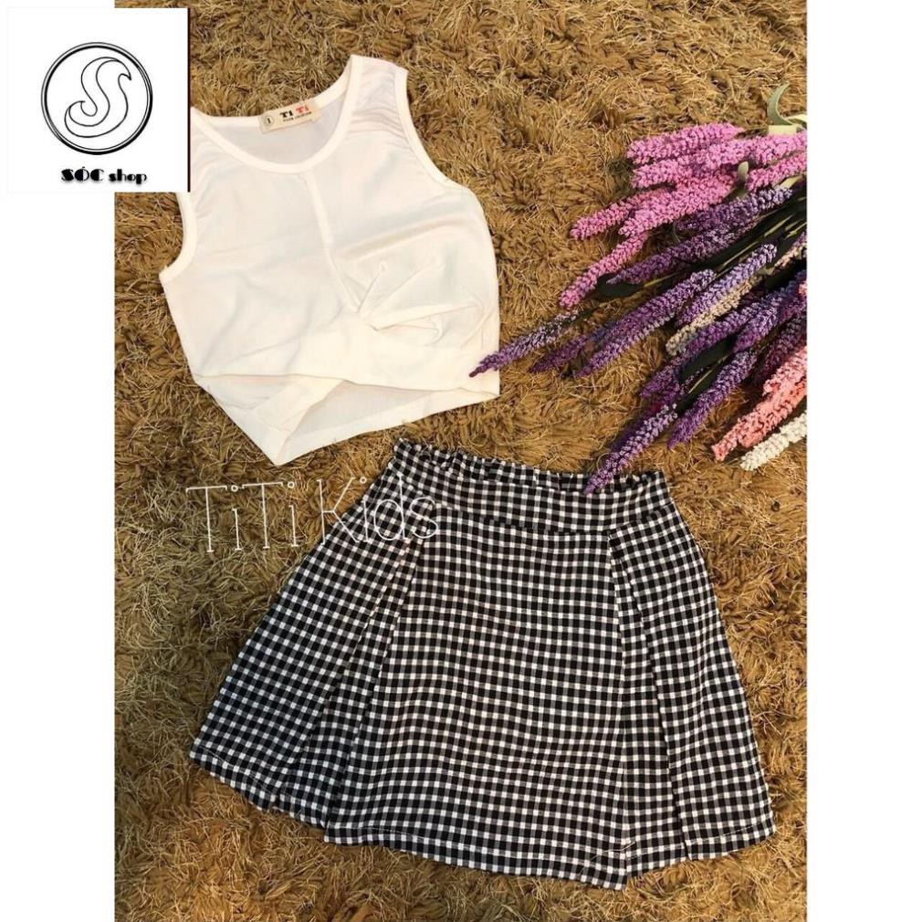 [NEW] Áo váy bé gái điệu đà, chất thun co giãn - Quần áo trẻ em (Set 2) (Màu trắng) Bé Sóc shop