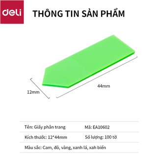 [COMBO 3/1] Giấy phân trang Deli - 100 tờ/tệp - EA10602 [Deli]