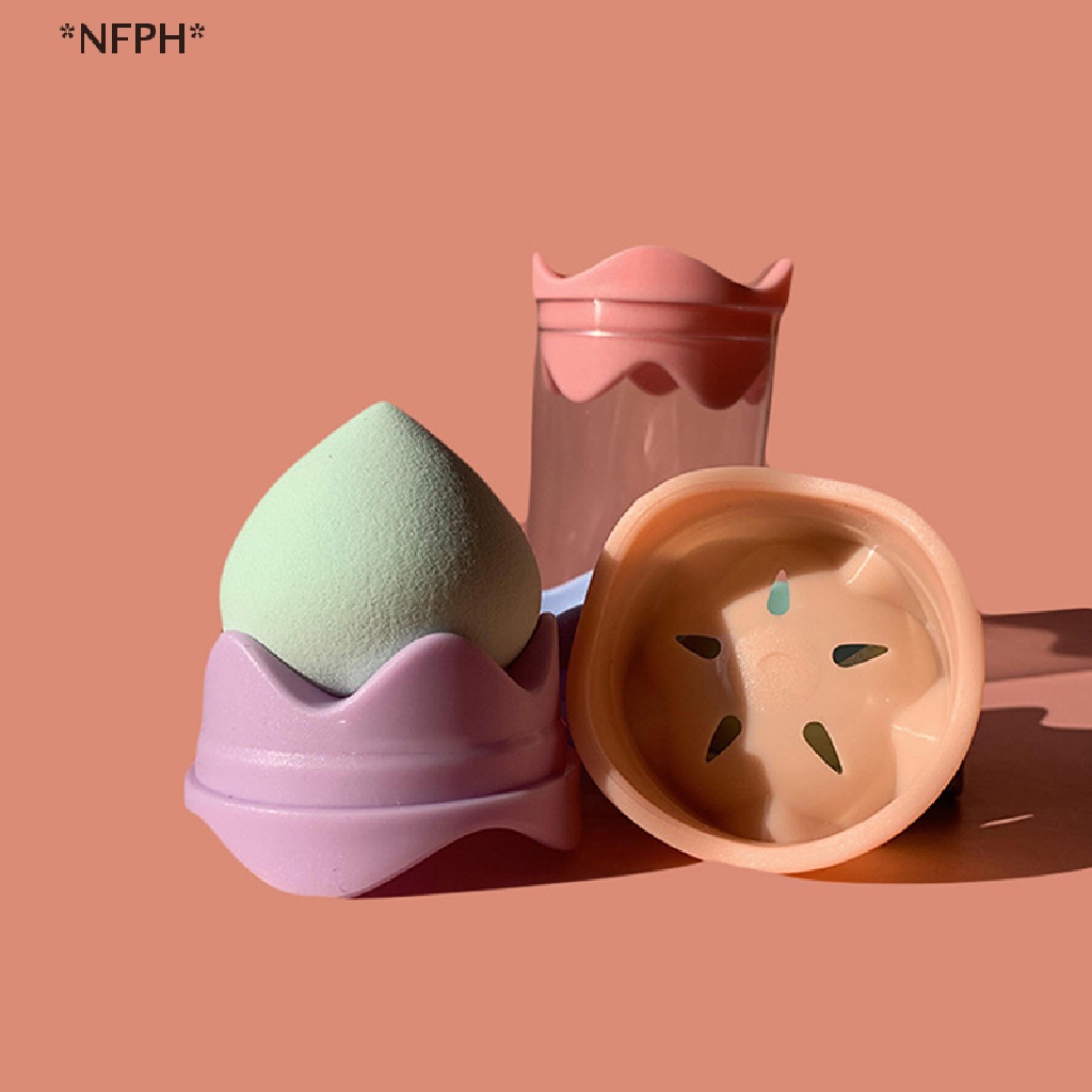 [Hàng mới về] Bộ hộp đỡ bông phấn trang điểm nền tiện dụng
