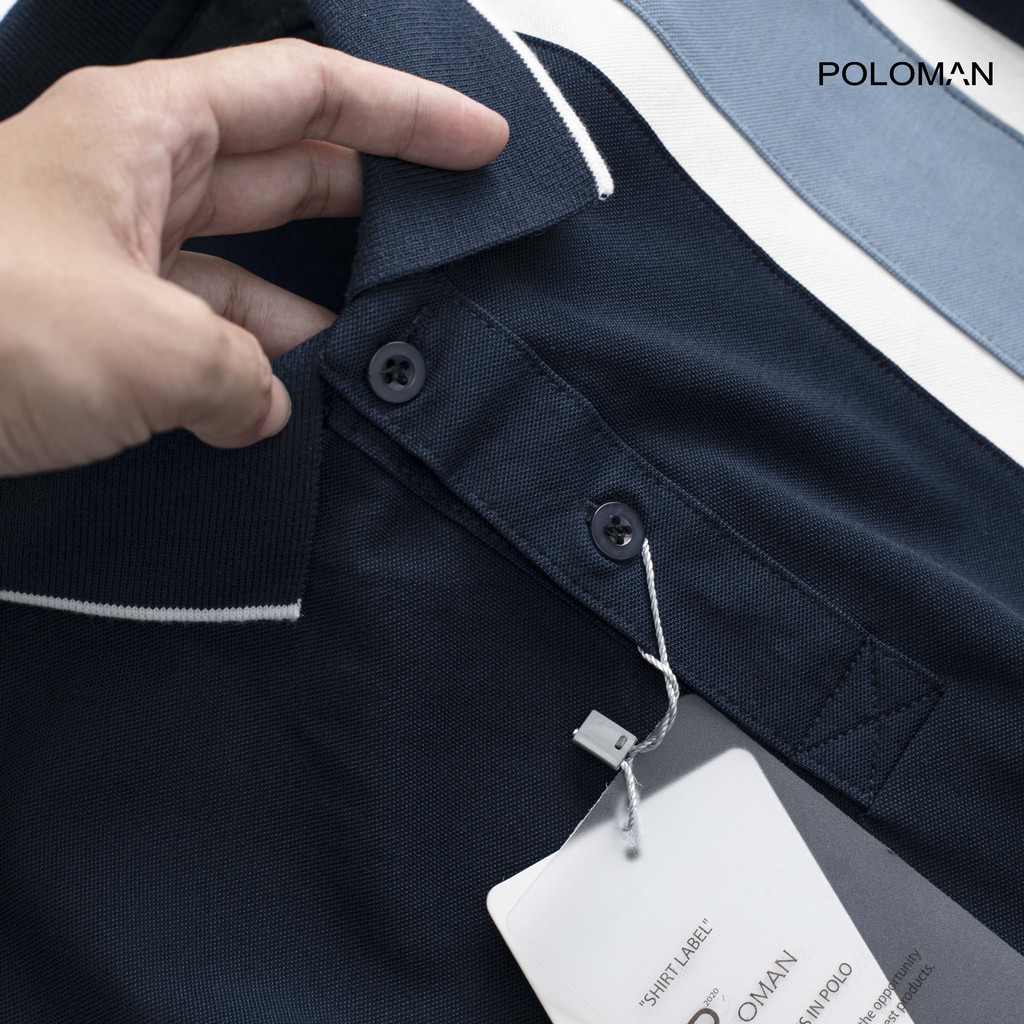 Áo Polo nam cổ bẻ phối UZA vải cá sấu Cotton xuất xịn,chuẩn form,sang trọng-lịch lãm màu XANH P45 - POLOMAN | BigBuy360 - bigbuy360.vn