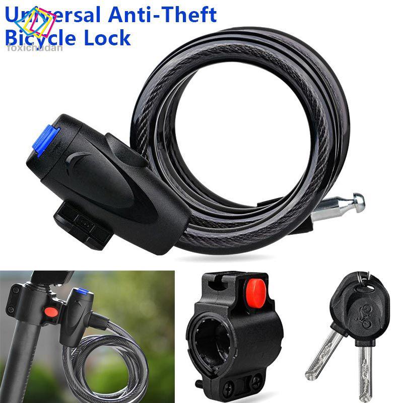 Dây cáp khóa xe đạp/xe máy chống trộm dài 1m đường kính 1.2cm kèm 2 chìa khóa