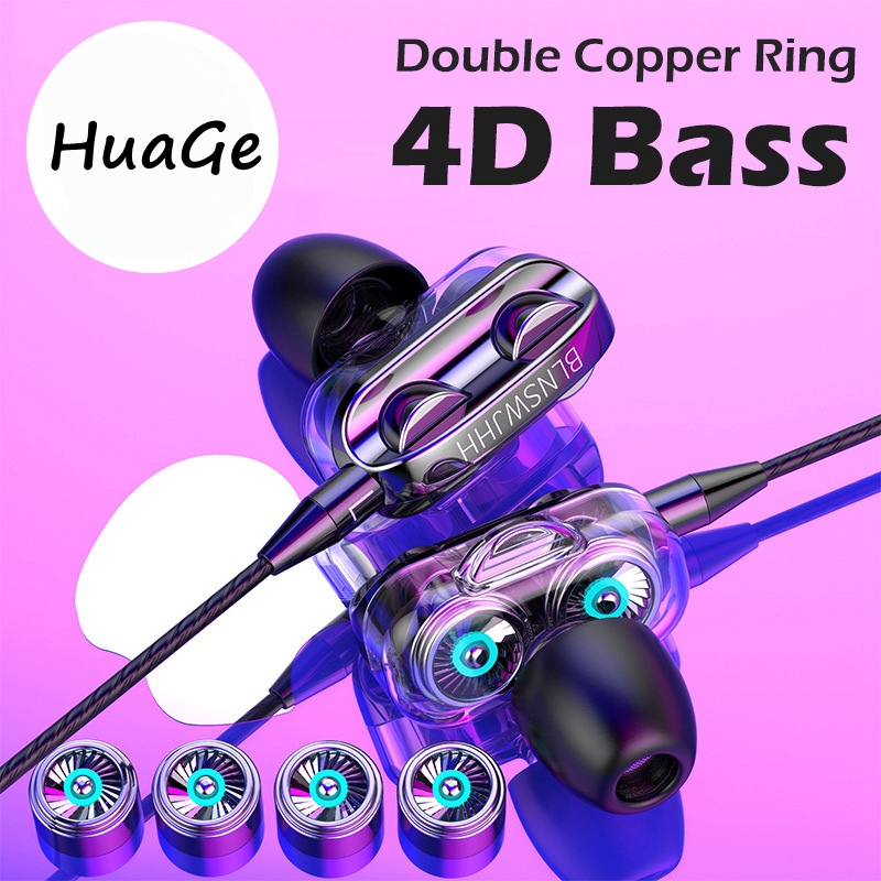  Tai nghe nhét tai âm bass hifi 4D có mic chất lượng cao tiện dụng