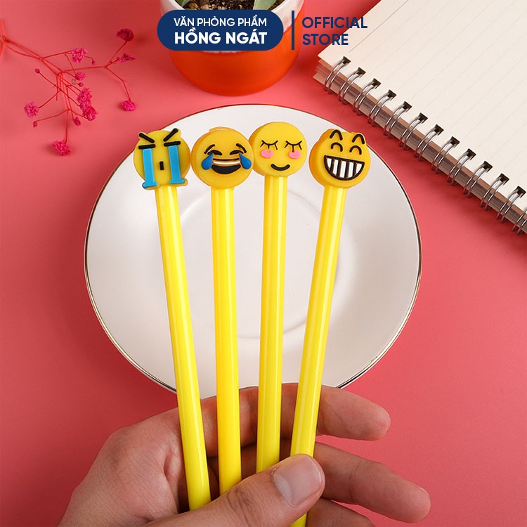 Bút bi cute cảm xúc, bút bi nước mực gel đen ngòi 0.5mm nhiều màu dễ thương đồ dùng học tập văn phòng phẩm B29