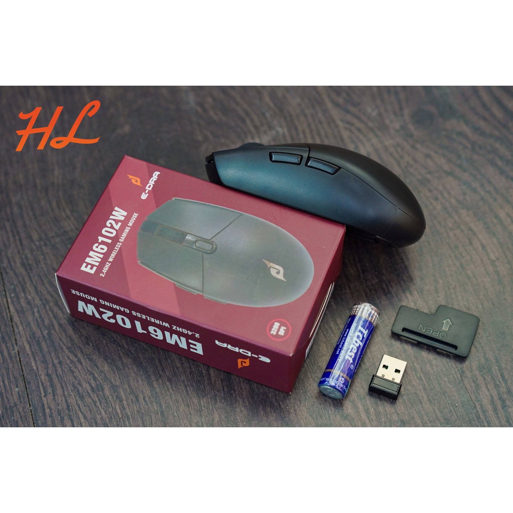 Chuột Không Dây Gaming E-dra EM6102W (1200/2400/3200 DPI, USB 2.4Ghz, Không Led) - Chính Hãng BH 24T - Hunglongpc