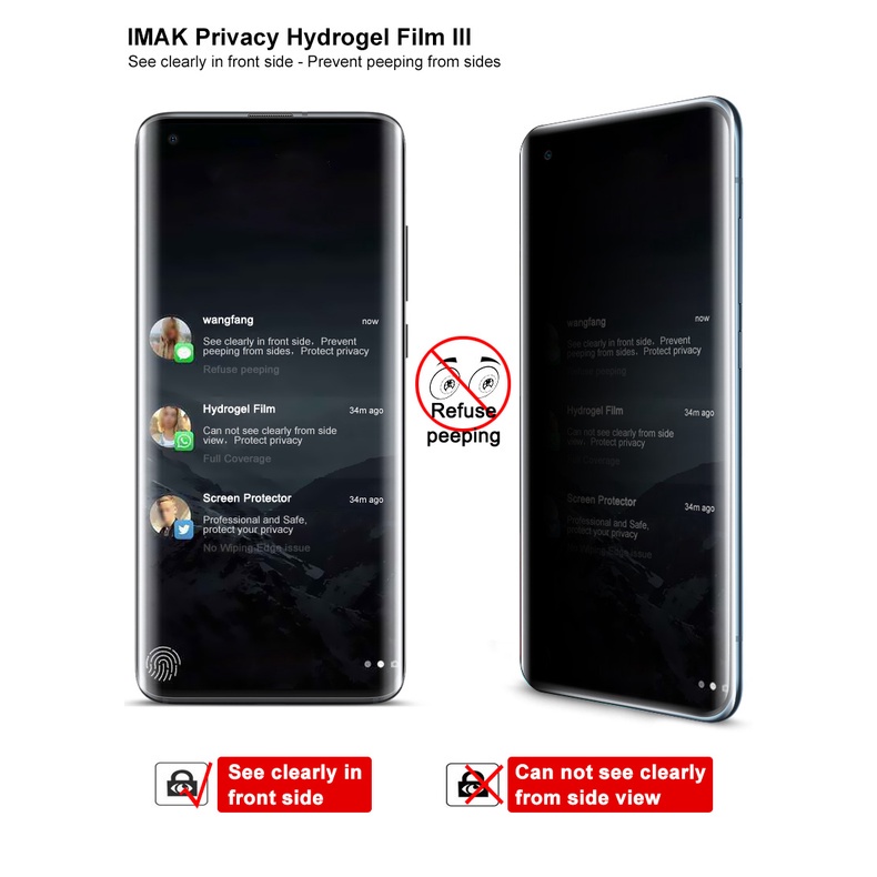Imak Kính Cường Lực Bảo Vệ Màn Hình Chống Nhìn Trộm Cho Xiaomi Mi 10s Mi10S