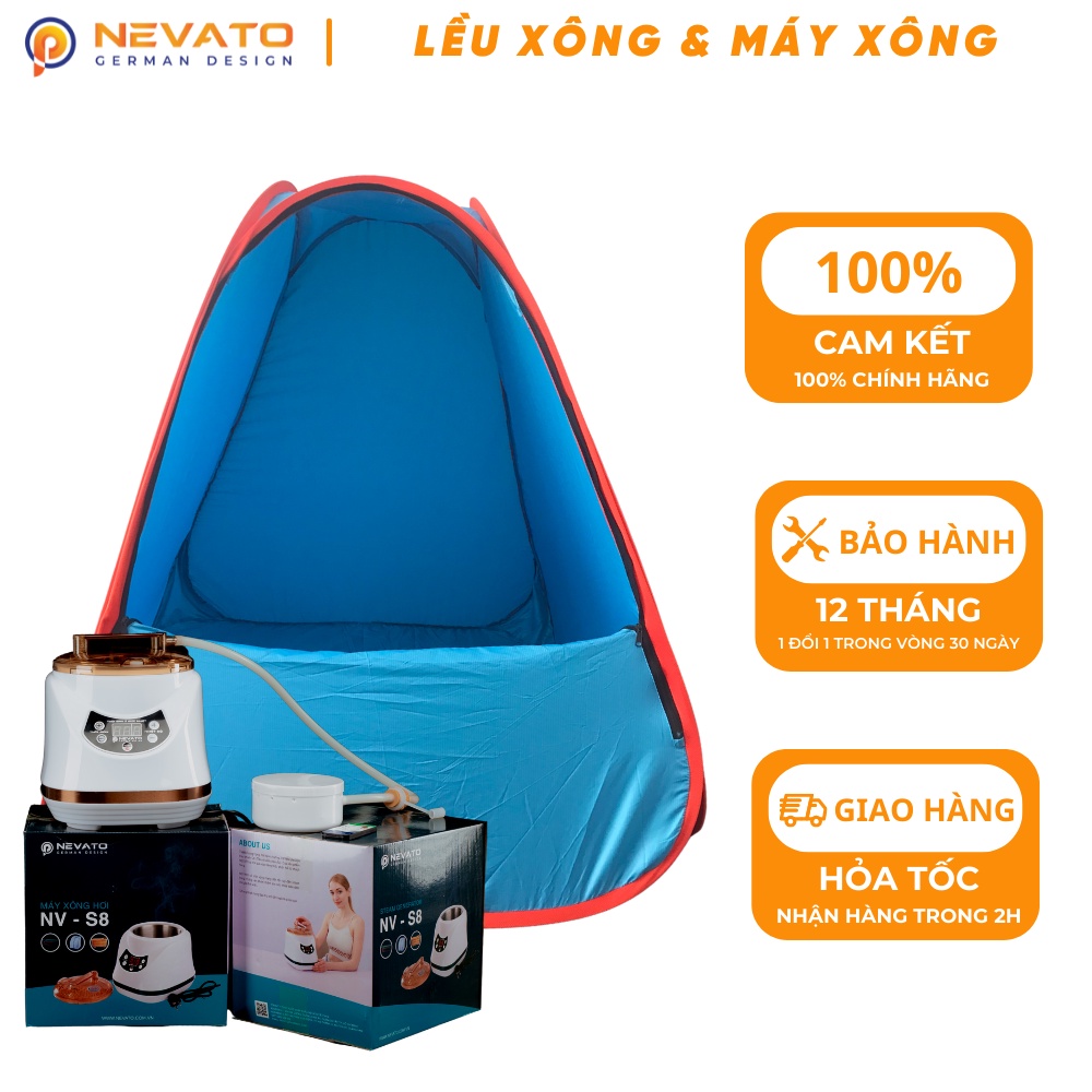 Combo Xông Hơi Gồm Lều Và Nồi Xông Nevato NVS8 Cao Cấp Tặng Một Túi Lá Xông