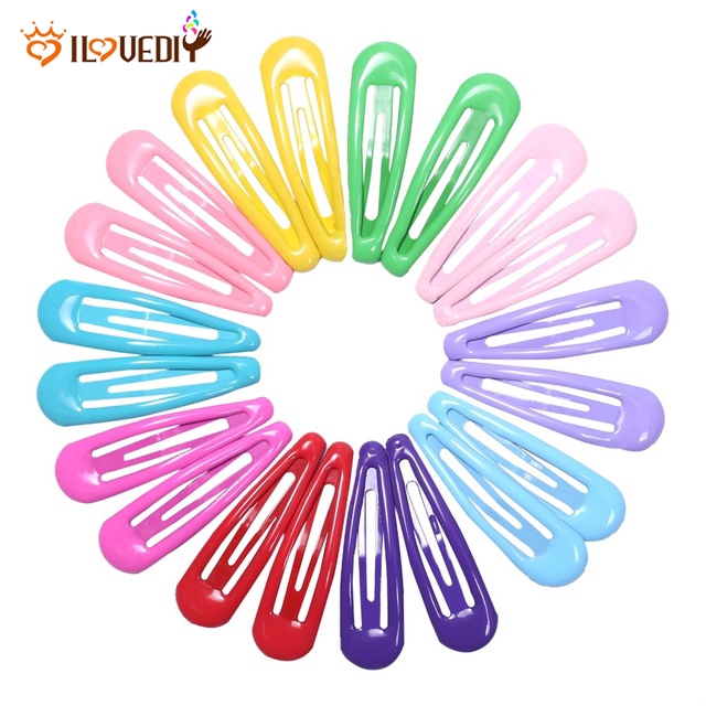 Bộ 20 kẹp tóc kim loại màu kẹo ngọt cho nữ