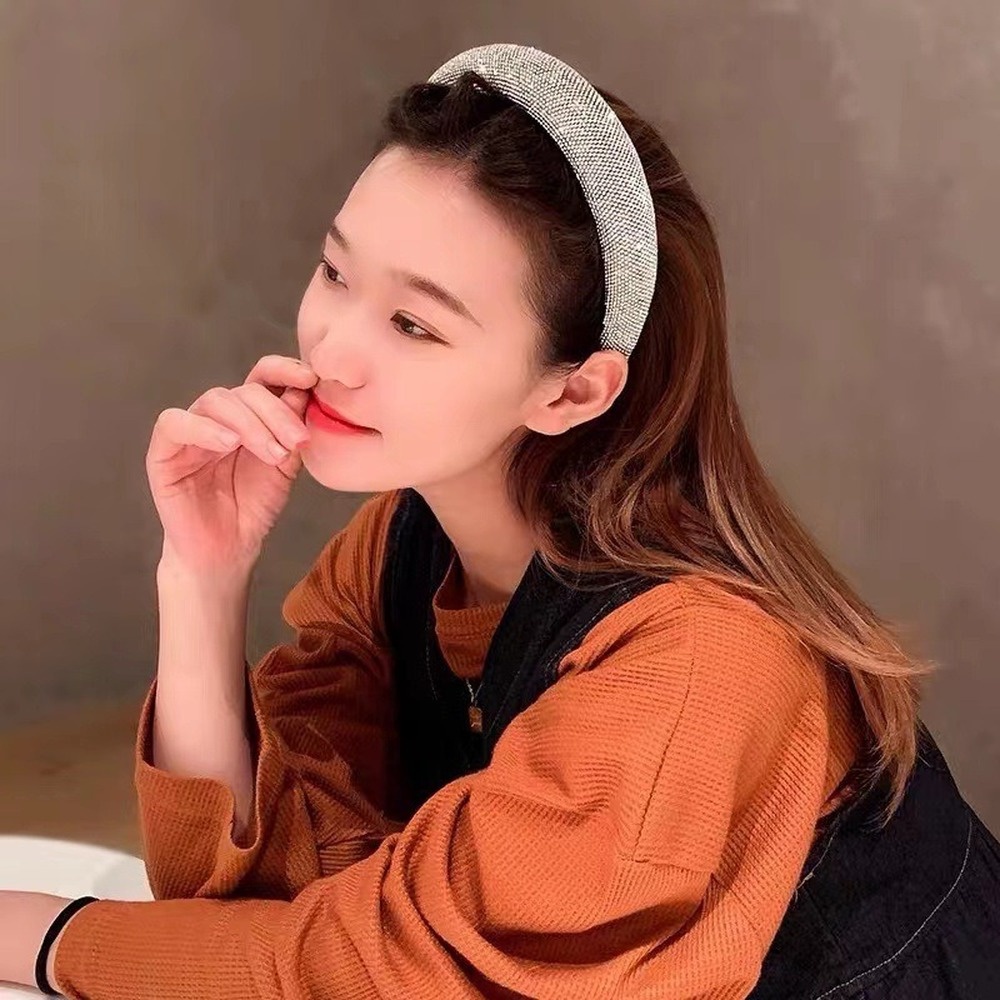 Băng Đô Xốp Đính Đá Hình Đầu Lâu Cao Cấp Thời Trang Dành Cho Nữ