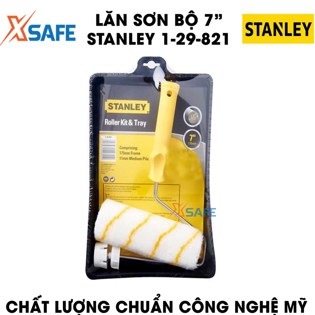 Lăn sơn STANLEY 1-29-821 7 inch Con lăn sơn nước  khay đựng sơn tiện dụng, tay cầm nhựa thoải mái, vải bông mềm thấm sơn