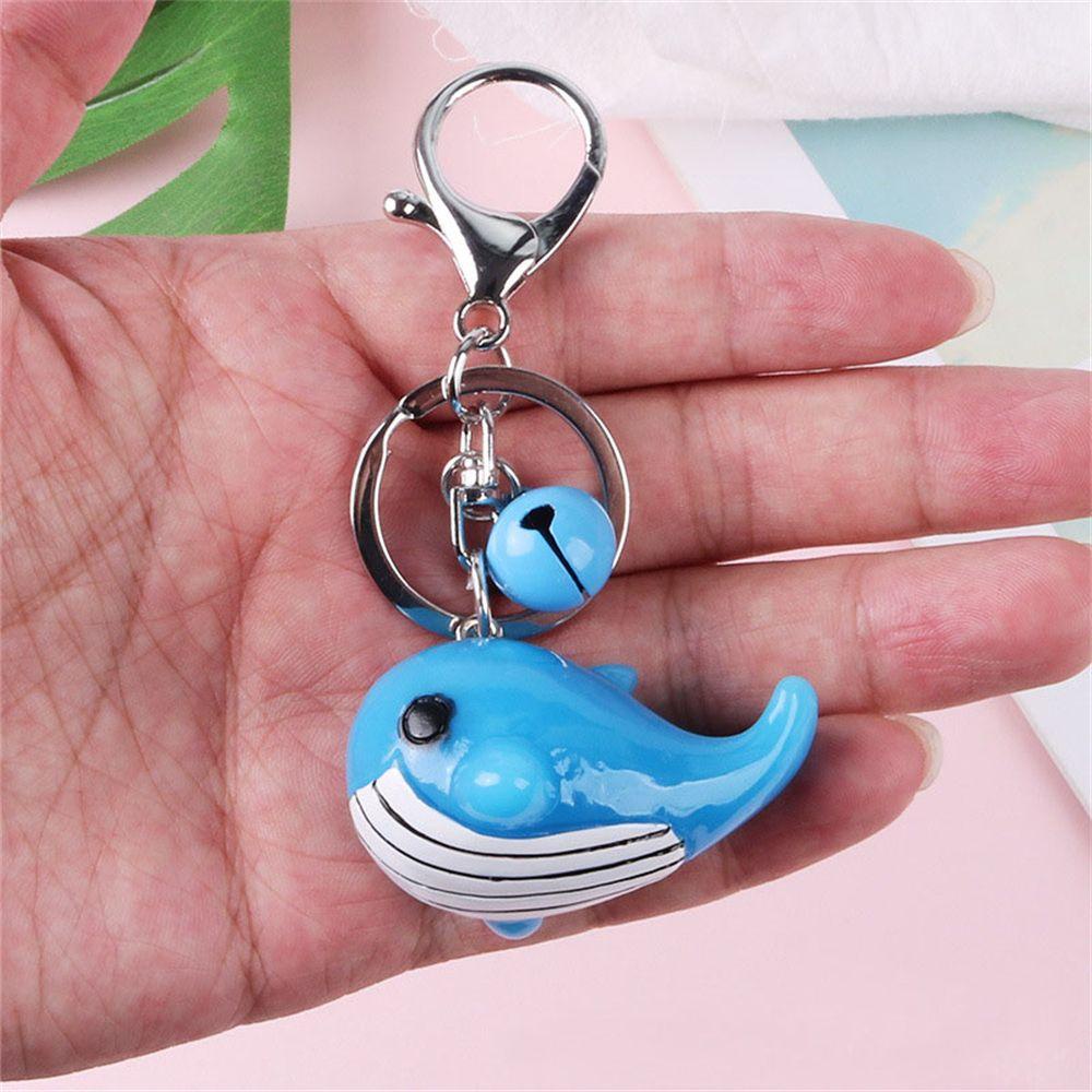 Móc khóa hình cá voi xanh/ cá heo đơn giản trang trí ba lô/ ô tô thời trang bằng nhựa