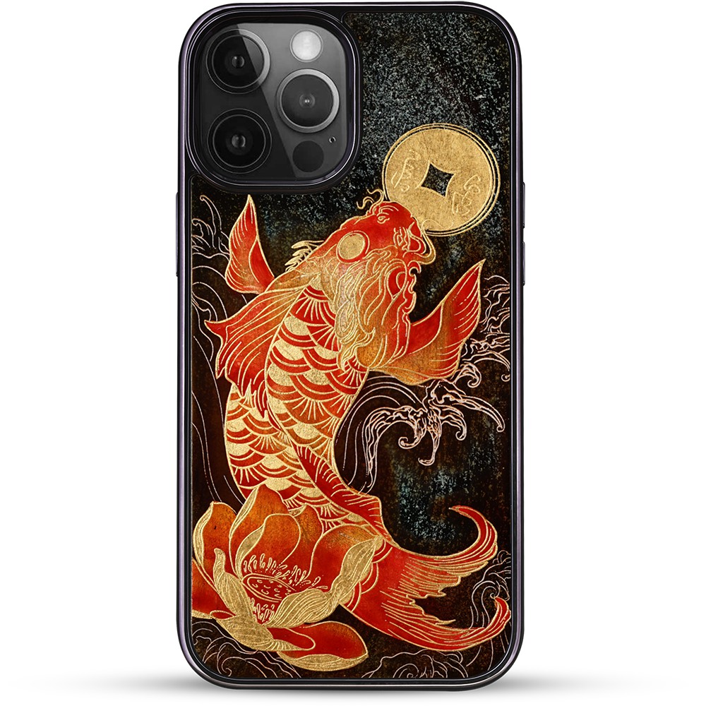 Ốp điện thoại cho iPhone 12 / 12 Pro / 12 Pro Max mẫu Liên Ngư Dâng Lộc thương hiệu La Sonmai