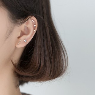 Khuyên tai nữ bông tai nữ bạc s925 set 5 khuyên hình học basic đính đá Cá jewelry KB4