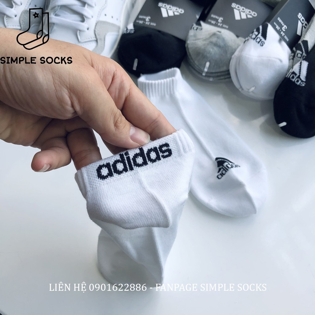 Tất Adidas Lười ️️🏀FREESHIP️️🏀Vớ Tất Nam Nữ Unisex Chính Hãng - Chất Dày Dặn Cao Cấp Chống Hôi Chân - Đen Trắng Xám