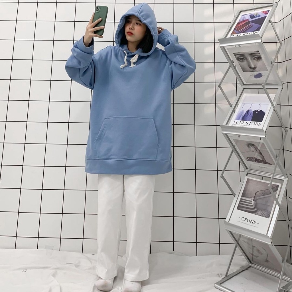 Áo Hoodie Basic Trơn SS2021 Form Rộng Vải Nỉ Cotton Lót Bông Ulzzang Unisex | BigBuy360 - bigbuy360.vn