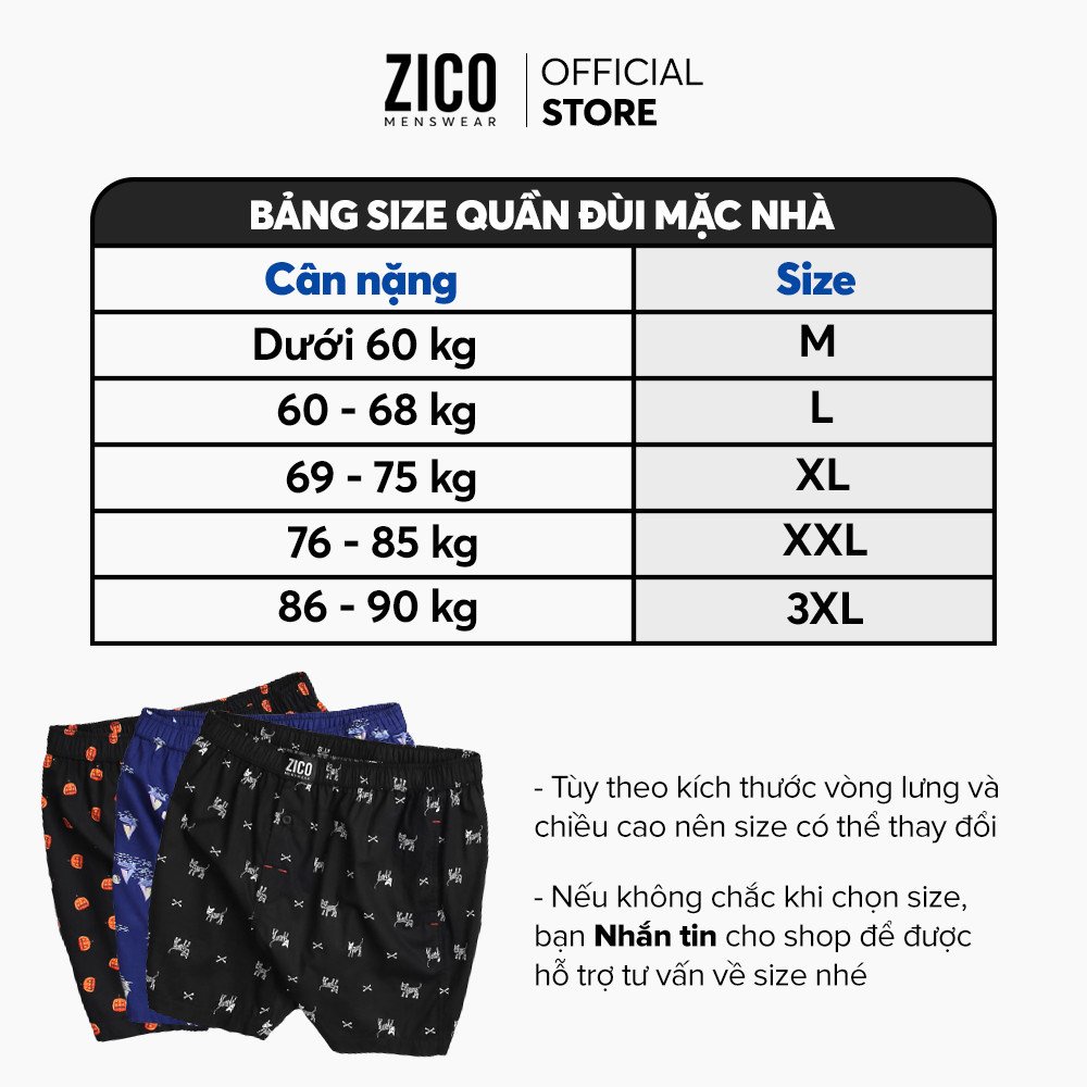 Quần đùi nam ZICO MENSWEAR họa tiết đôi dép - Quần đùi nam mặc nhà lưng thun co dãn, vải cotton mềm mại, hút mồ hôi-ZC04