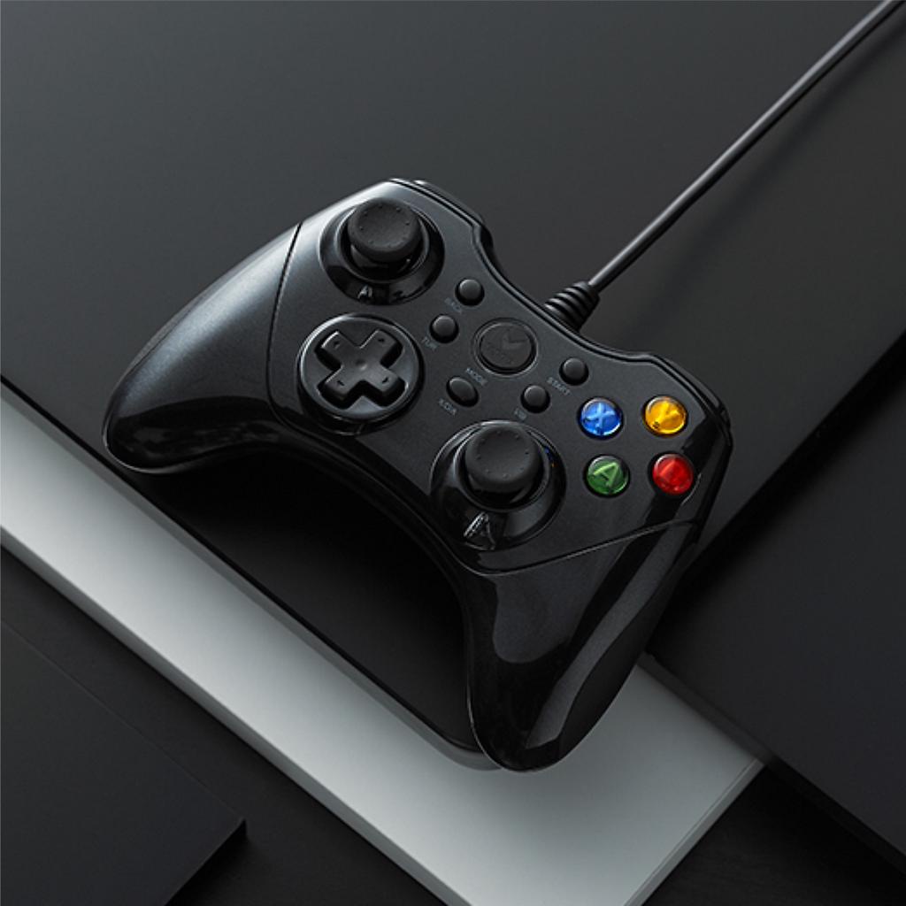 Tay Cầm Chơi Game RAPOO Dây Cắm USB Tương Thích PC, Laptop, PS, XBOX, Android - V600 - Hàng Chính Hãng