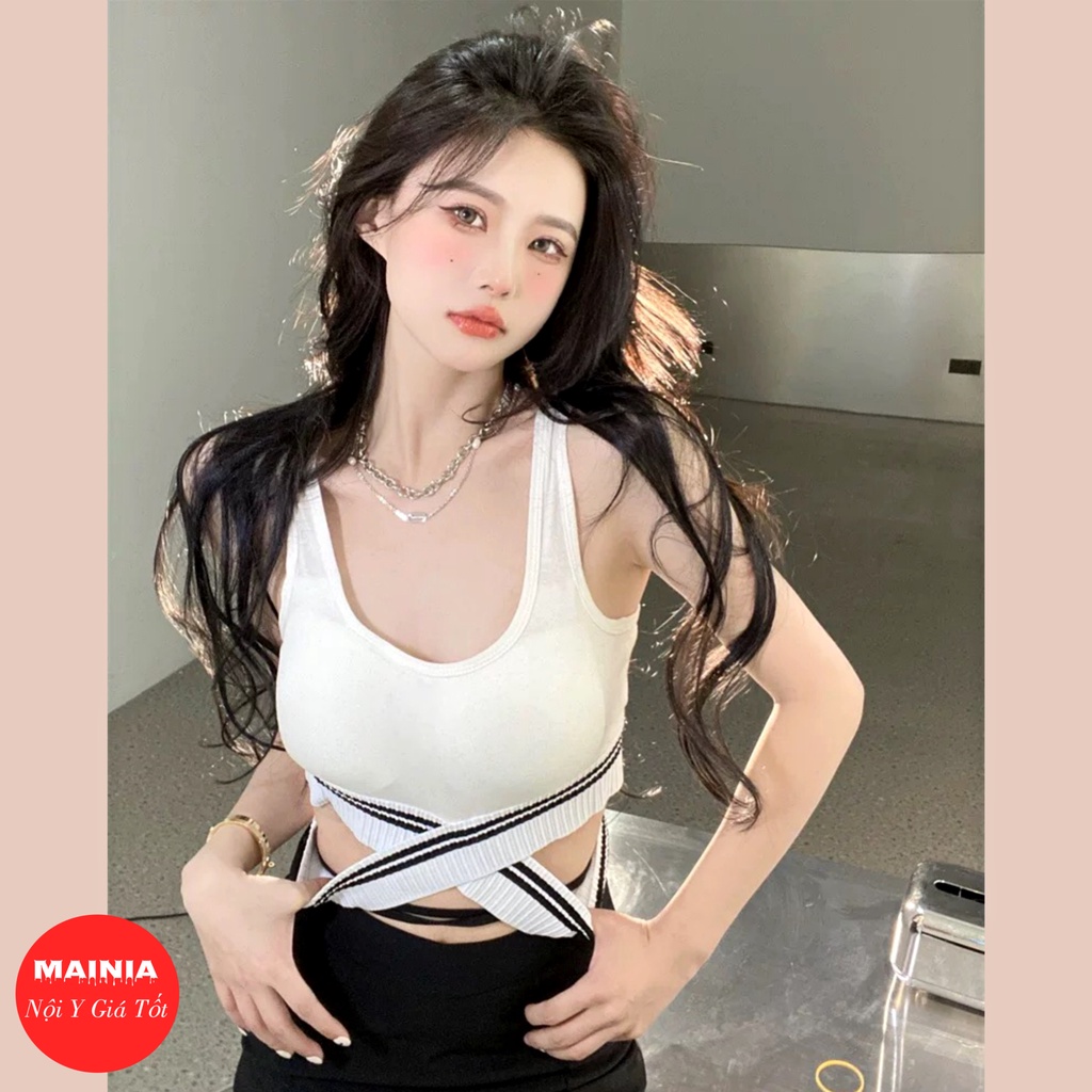 [Siêu Đẹp] Áo Bra Cotton Dây Chéo Eo Siêu Sexy Gợi Cảm Áo Bra Thể Thao Tập Gym Yoga Cao Cấp Mainia Shop