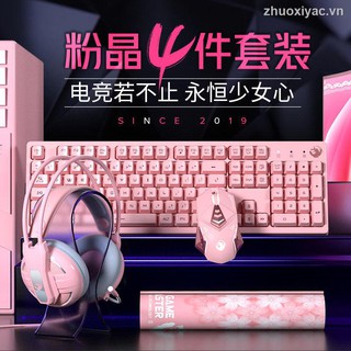 Bộ Bàn Phím Và Chuột Màu Hồng Cho Máy Tính