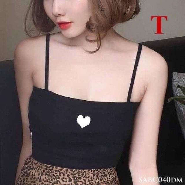 Áo 2 dây tim giữa ngực Chất bozip TTK649