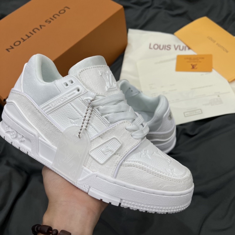 GIÀY LV TRAINER TRẮNG FULL DA THẬT LAI AU