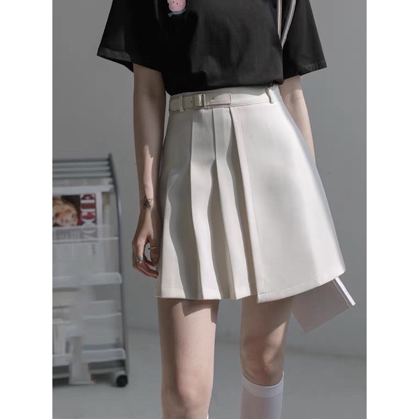 CHÂN VÁY XẾP LY NGẮN PHỐI ĐAI LỆCH HOTHIT 2021 | BigBuy360 - bigbuy360.vn