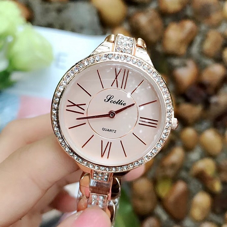 Đồng Hồ Nữ Mặt Tròn Dây Kim Loại Sang Trọng