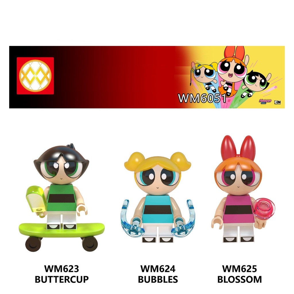 Minifigures Các Nhân Vật Buttercup Bubbles Blossom Trong Phim Hoạt Hình The Powerpuff Girls