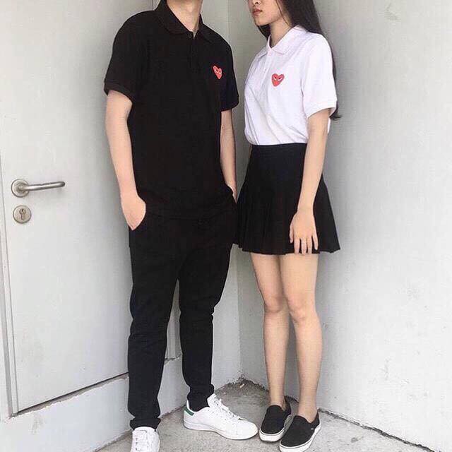 Áo tim thêu cổ bẻ_U953