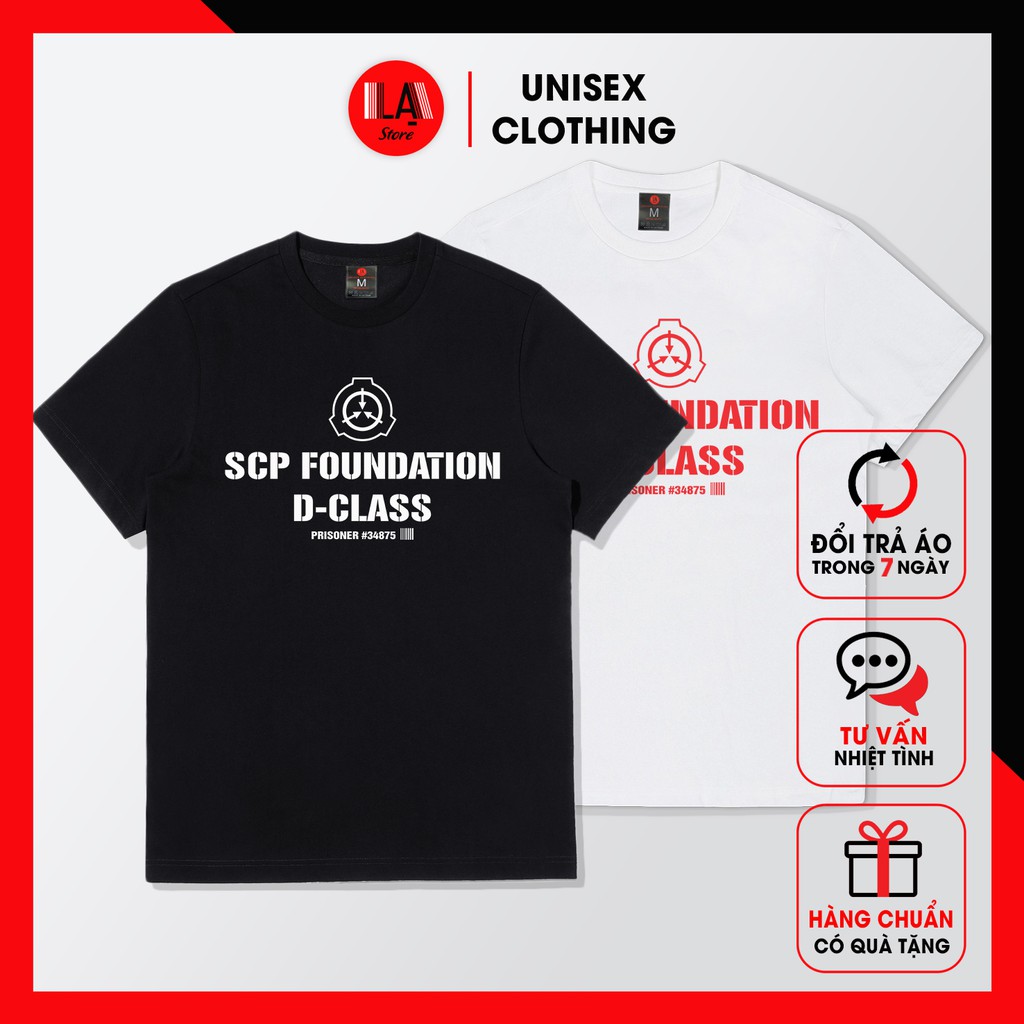 Áo Thun Unisex Trắng và Đen SCP Foundation | LẠ STORE