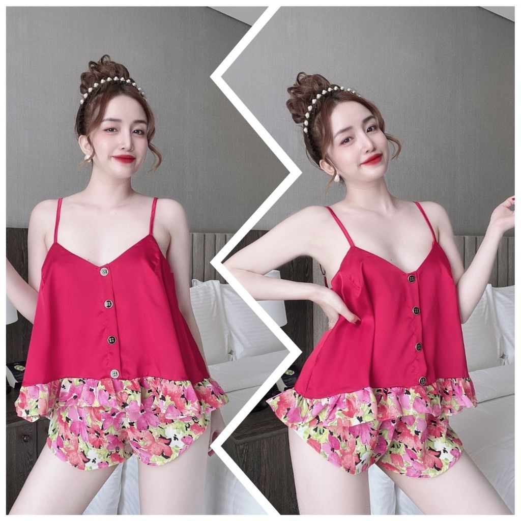 Đồ Ngủ Nữ BIGSIZE Đồ Ngủ Sexy lụa Satin cao cấp mềm mại xinh xắn &lt; 70KG