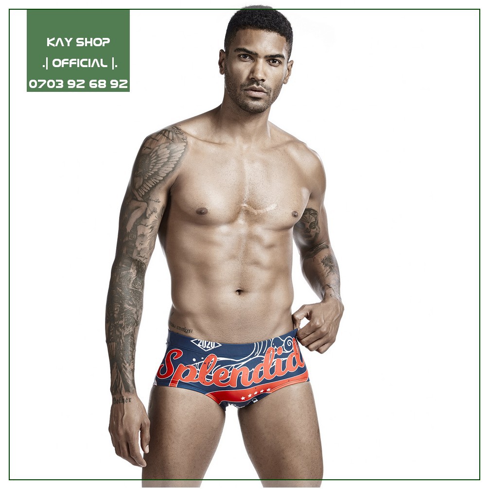 Quần bơi nam cao cấp SEOBEAN kiểu dáng Boxer dây rút - Bikini sexy tôn mông căng tròn BKNSB003