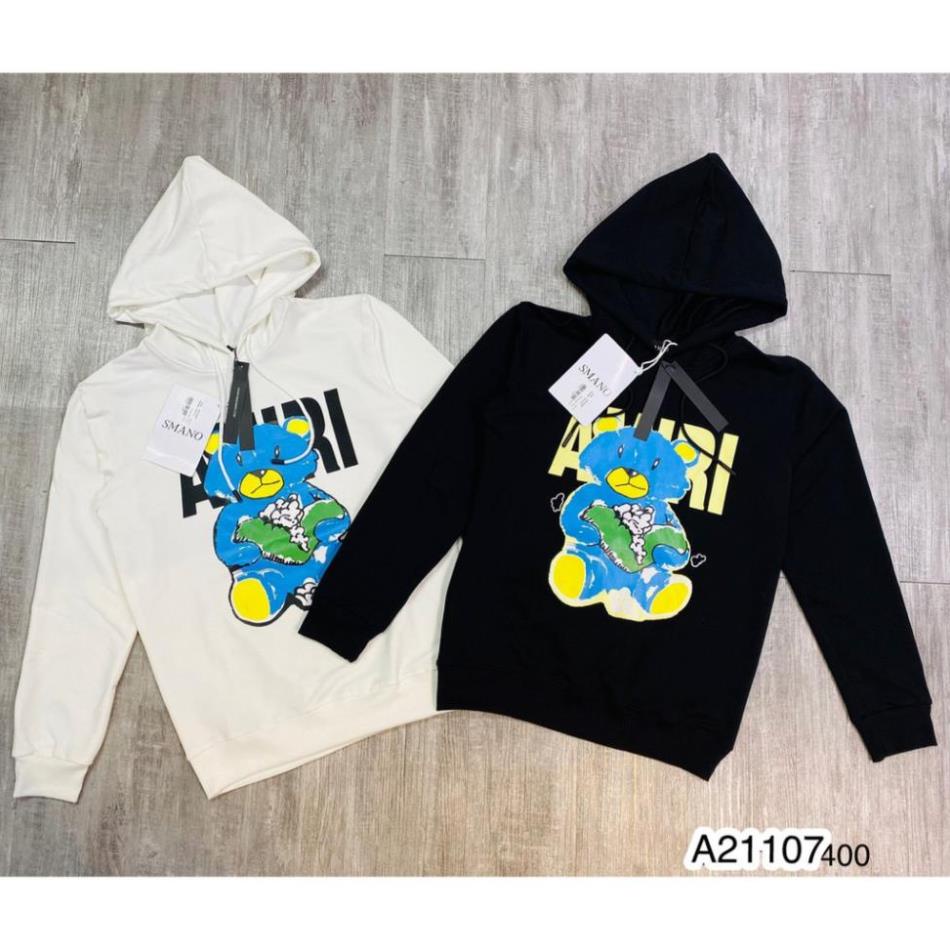 Áo nỉ hoodie A Mi Ri in hình gấu - Áo Nỉ có mũ cho nam ảnh thật shop chụp