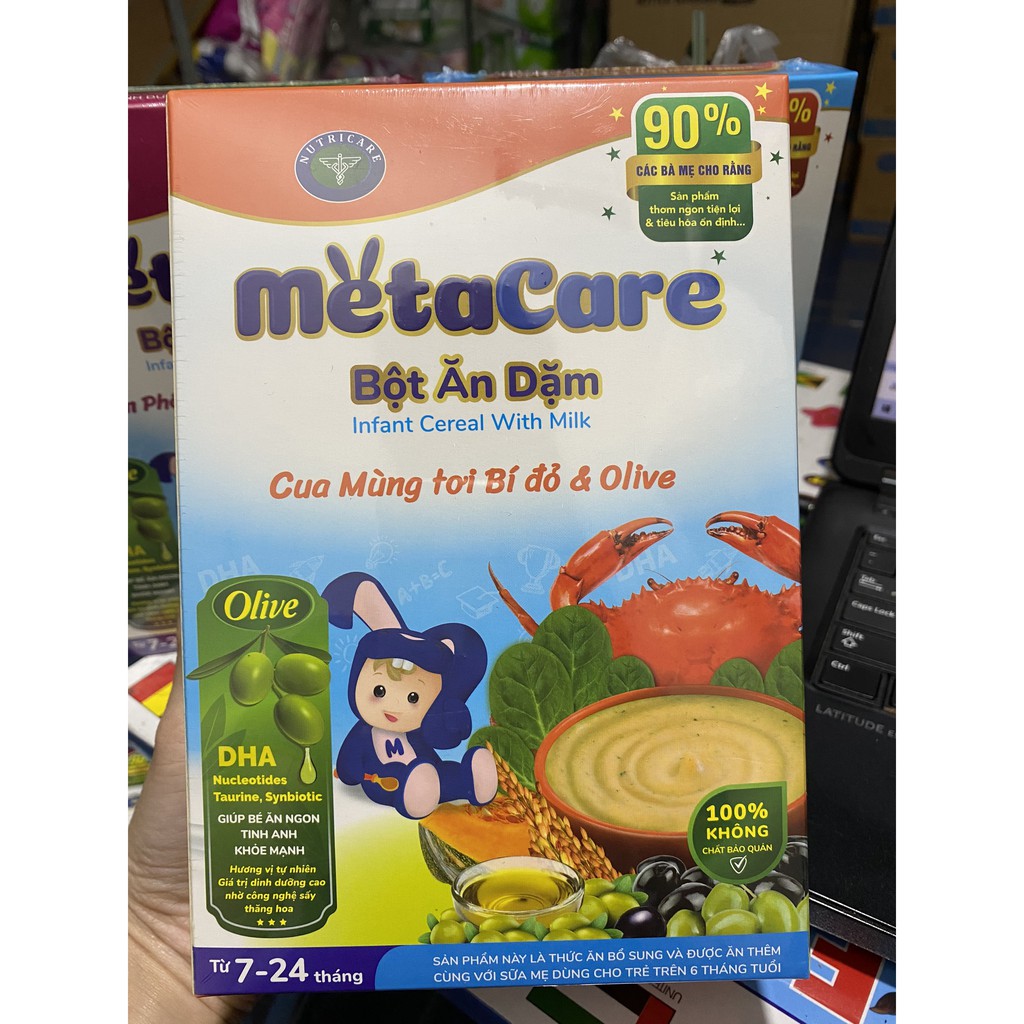 [MẪU MỚI] Bột Ăn Dặm Metacare Cua Mùng Tơi Bí Đỏ