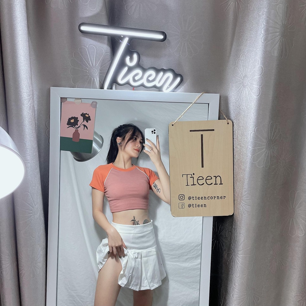 Áo croptop RAGLAN form ôm chuẩn dáng cá tính