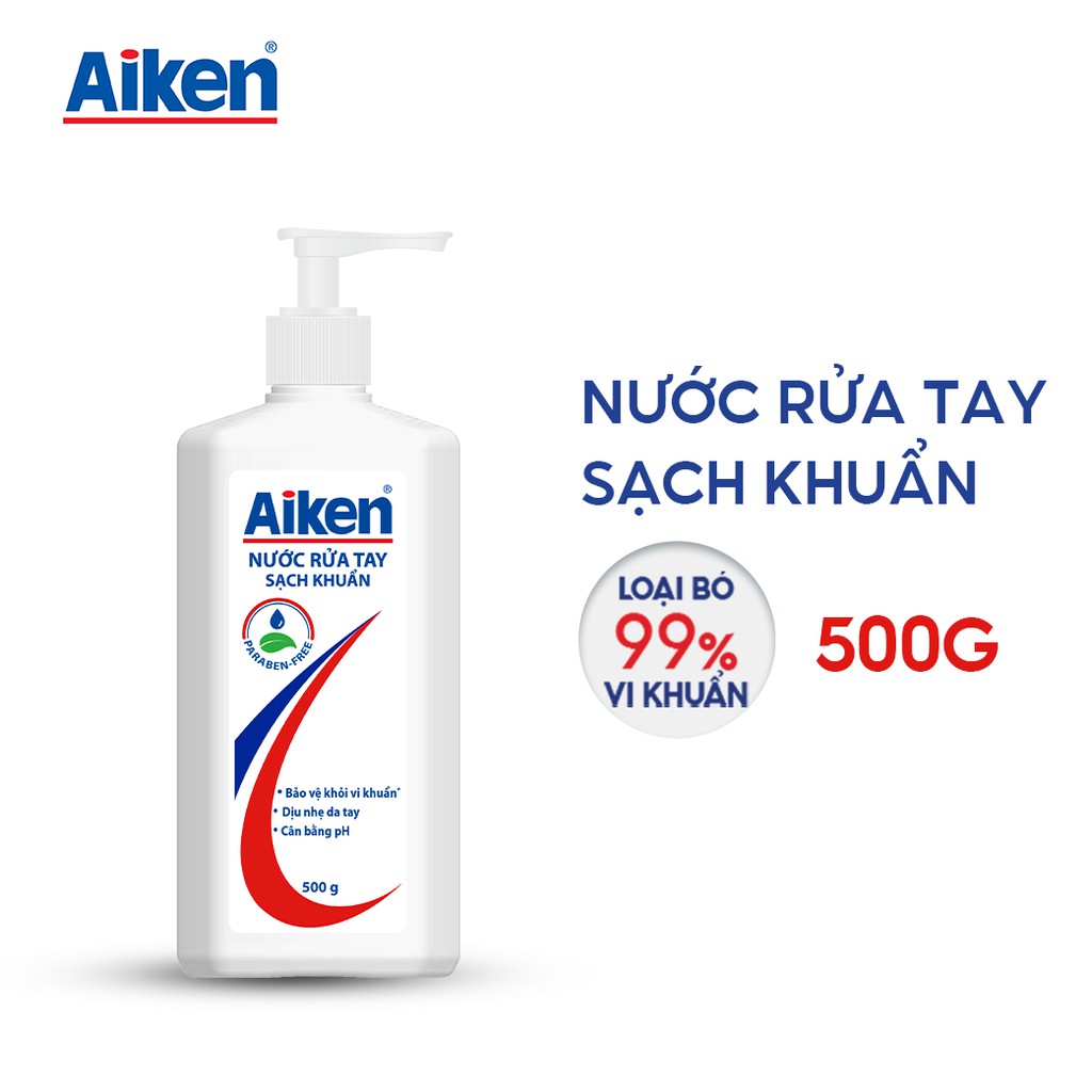 [Mã COSBDAG5 giảm 8% đơn 150k] Aiken Nước rửa tay Sạch khuẩn 500g