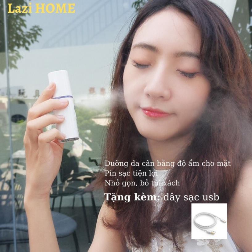 Máy phun sương mini, máy xông mặt loại tốt Lazi HOME -  Chống lão hóa da, cân bằng độ ẩm cho da .