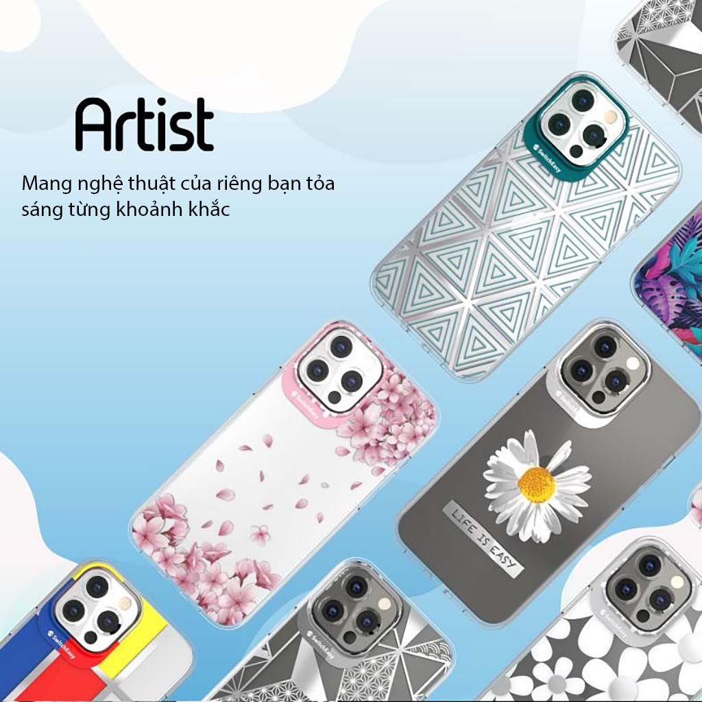 Ốp điện thoại IP 13 Pro Max hiệu SwitchEasy Artist chất liệu mặt lưng PC cứng viền TPU mềm chống sốc