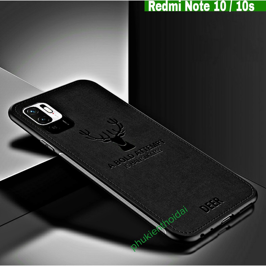 Ốp lưng Redmi Note 10 / 10s vải đầu hươu thời trang cao cấp ôm khít máy
