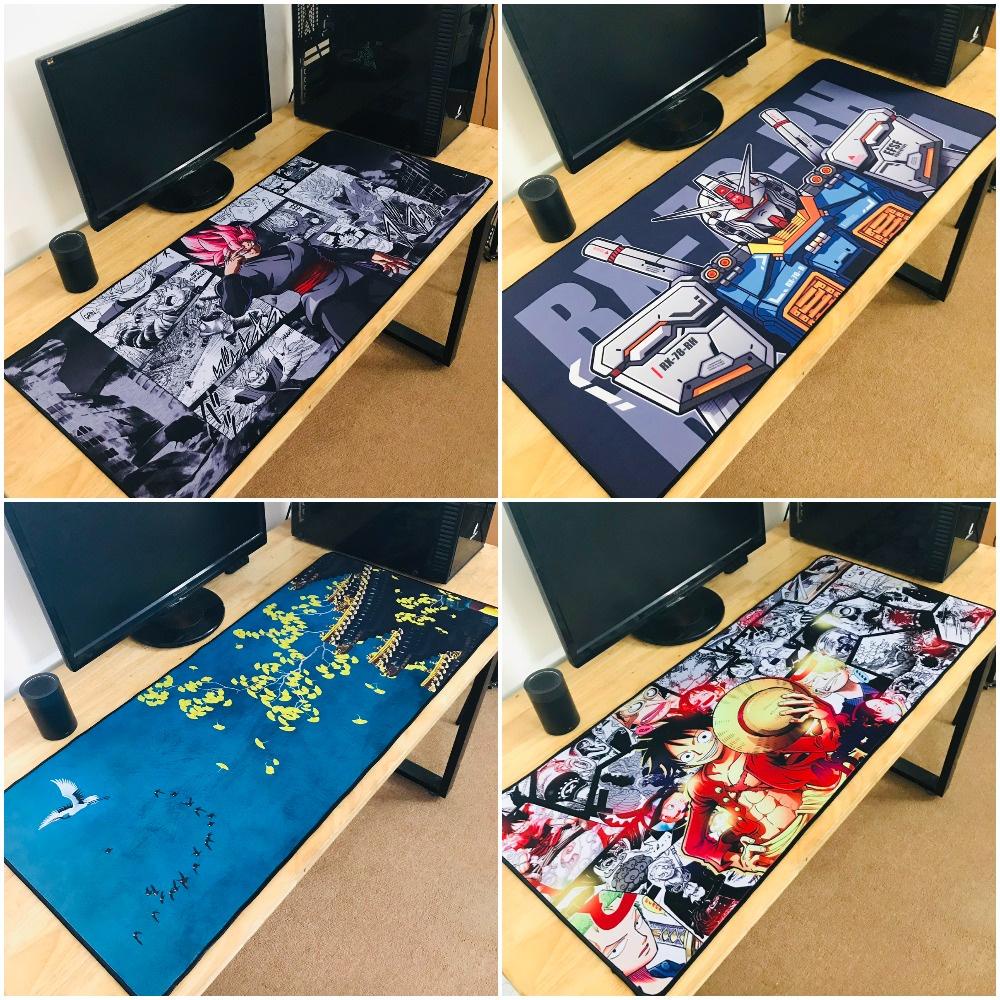 Lót chuột, pad chuột cỡ lớn 90x40cm dày dặn 3mm chuyên game bo viền chắc chắn, chống trơn trượt Pinktech