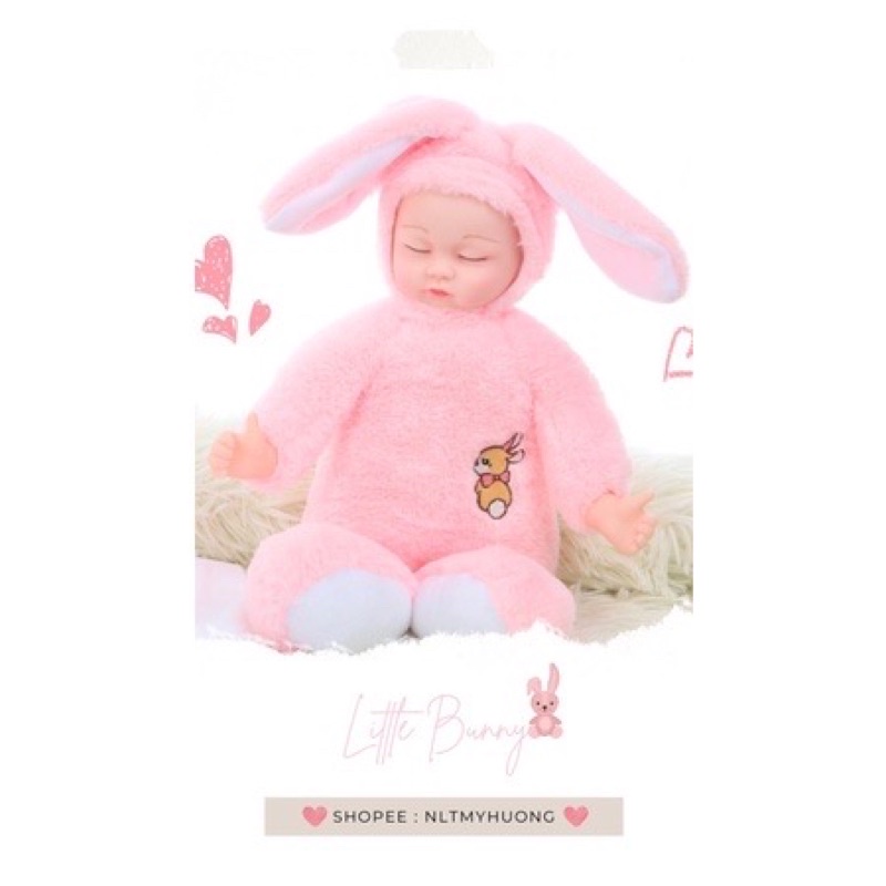 Búp Bê Em Bé Sơ Sinh Mặc Áo Voi Con Thỏ Con Đáng Yêu BX340 Có Âm Thanh